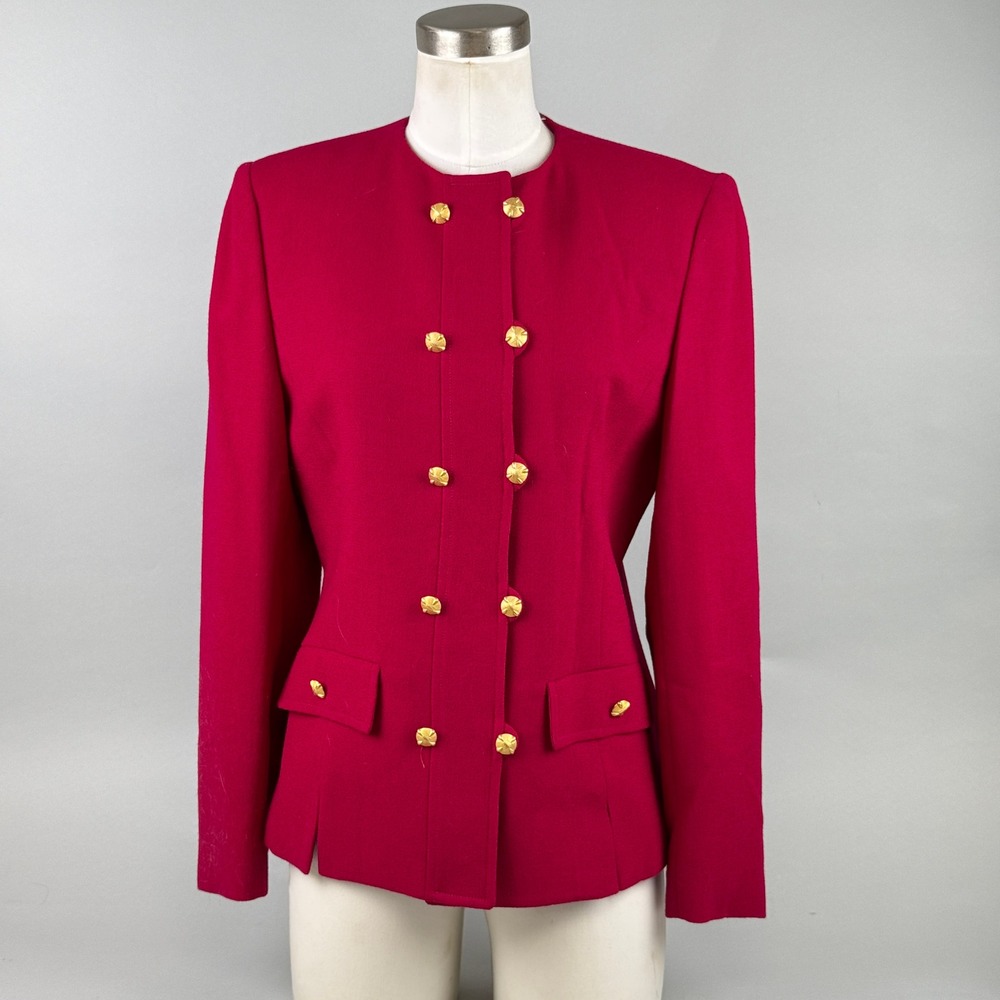 Herbert Grossman Blazer Womens Size: 6 Excellent Vintage Wool Gold Button Jacket